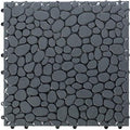 Interlocking Cobbled Stone Look Garden Pathway Tiles, Decorative Floor Grass by Gardenised