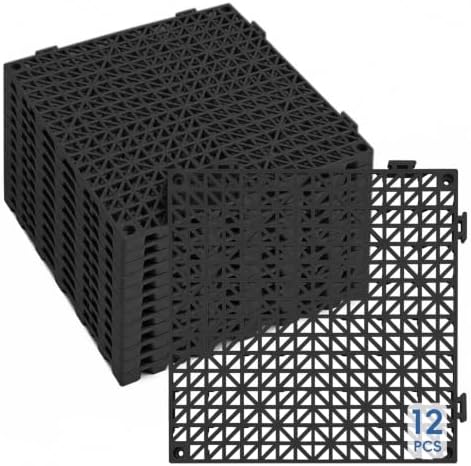 Interlocking Drainage Tiles 12PCS Modular Interlocking Cushion 12" x 12" by Unknown
