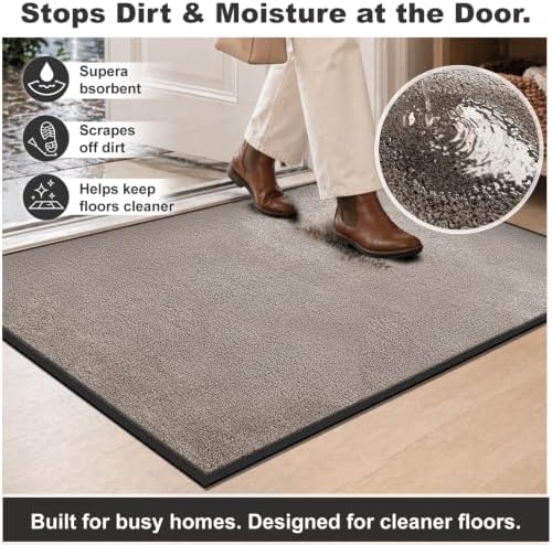 Mibao Super Absorbent Front Door Mat, Non-Slip Washable Indoor Doormats - Image 2
