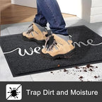 KILOCOCO Welcome Mat Front Door Mat Black Outdoor Doormat - Image 3