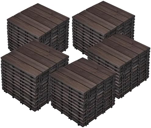 Yaheetech 55PCS Interlocking Deck Tiles Outdoor Patio Floor by Yaheetech