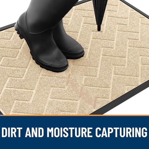OLANLY Front Door Mat Outside 47x23, All-Season Absorbent Rubber Doormat - Image 7