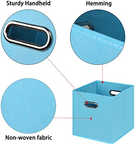 Black Foldable Storage Cubes Bins, Fabric Storage Box Cubes Organizer Baskets - Image 7