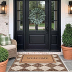 Brown Beige Checkered Entry Rug - Image 7