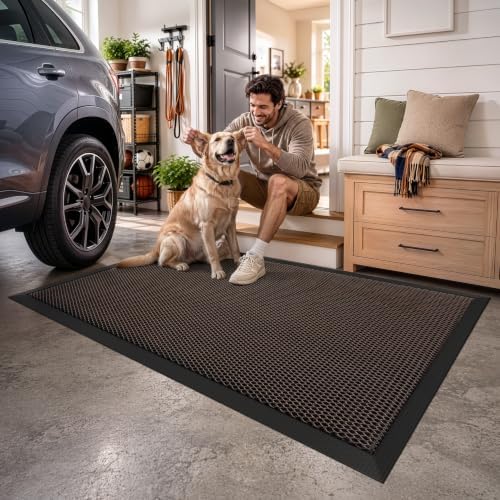 LUMI Outdoor Door Mat Traps & Hides Dirt 35.5x59, Outside Entrance - Image 4