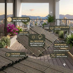 Interlocking WPC Decking Tiles – 12”x12” Outdoor Flooring, Waterproof & Durable - Image 4