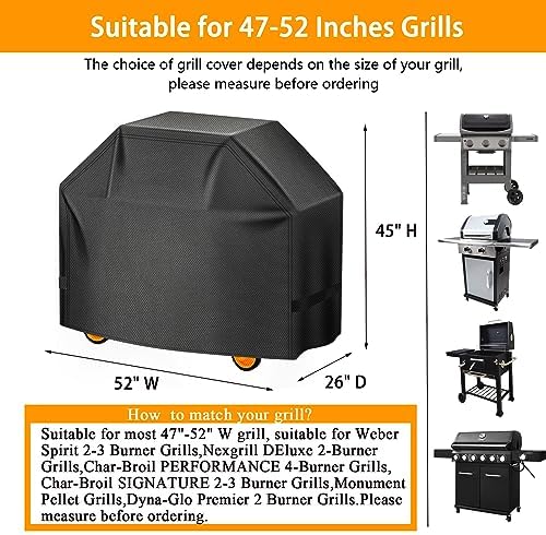 Aoretic Grill Cover 52 inches 600D 4.0 LB Heavy Duty - Image 2