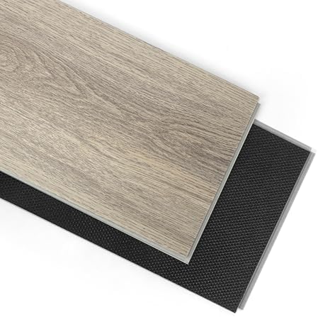 Art3d 10-Pack SPC Click-Lock Floor Tiles, Warm Brown by Art3d