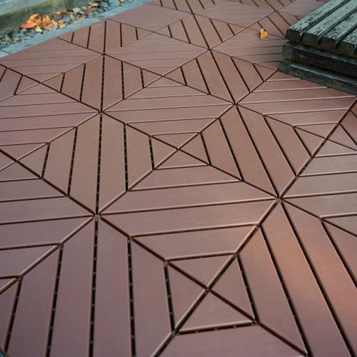 Plastic Interlocking Deck Tiles, 44 Pack Patio Deck Tiles, Patio Floor Decking - Image 5