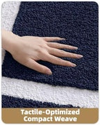 Color&Geometry Navy Blue Bathroom Rugs 43x24, Extra Soft Absorbent Microfiber - Image 5