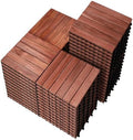 PrimeZone 54 PCS Solid Acacia Wood Interlocking Patio Deck Tiles Outdoor by PrimeZone