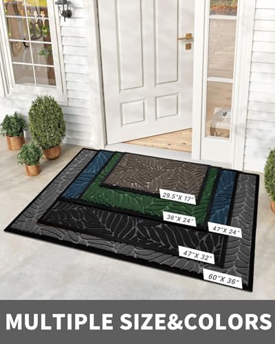 Yimobra Leaf Pattern Door Mat, 36 x 24 in - Image 2