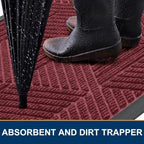 Smiry Front Door Mat Outside Entrance, Low Profile Rubber Doormat - Image 3