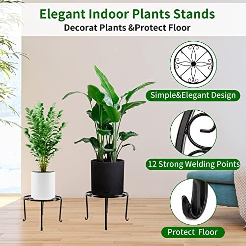 NSYOOMH 5 packs Rustproof Metal Plant Stands - Image 2