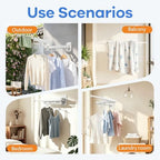 Foldable Wall Mounted Laundry Drying Rack, 3 Fold Retractable Clothes Drying - Image 7