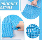 Barydat 72 Pcs 12x12 Garage Floor Tiles Interlocking Drainage, Light Blue - Image 4