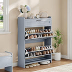 IDEALHOUSE Shoe Cabinet with 2 Flip Drawers & 1 Top Drawer, High-Gloss Painted - Image 7