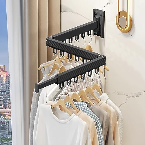 Wall Mounted Foldable Clothes Drying Rack, Heavy Duty 3-Fold Laundry Airer - Image 4