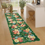 DUKINO 2x6 Runner Rug, Floral Washable Rug by DUKINO