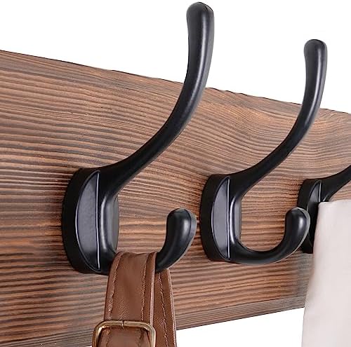 SKOLOO Rustic Wall Mounted Coat Rack, 10 Hooks, Solid Wood - Image 4