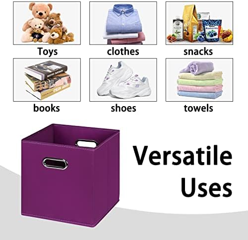 Black Foldable Storage Cubes Bins, Fabric Storage Box Cubes Organizer Baskets - Image 3