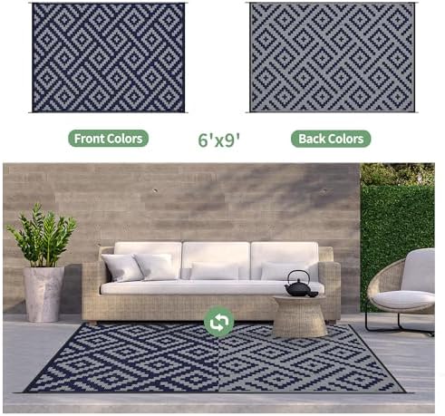 GENIMO Outdoor Rug, Waterproof Plastic Rugs - Image 3
