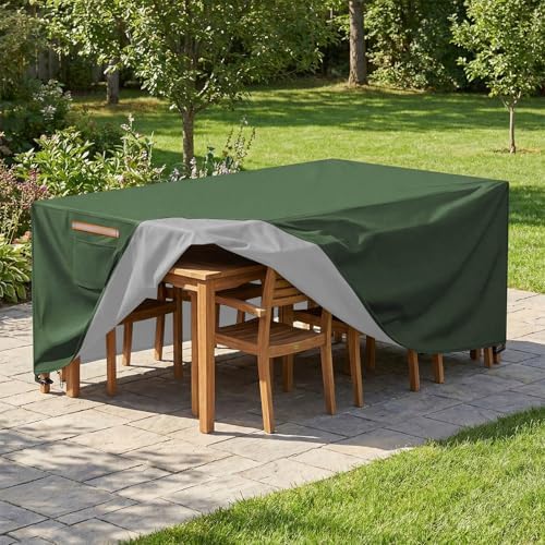 Patio Rectangular Table Chair Set Cover Waterproof 420D Heavy Duty Large - Image 7