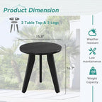 HDPS Outdoor Side Table, Small Round End Table - Image 3