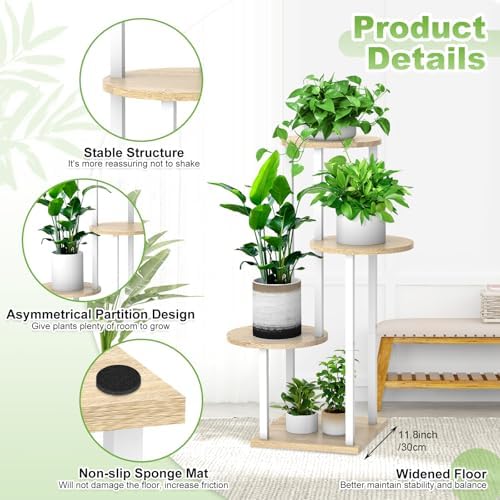4 Tier Plant Stand Indoor Corner Tall Shelf - Image 3
