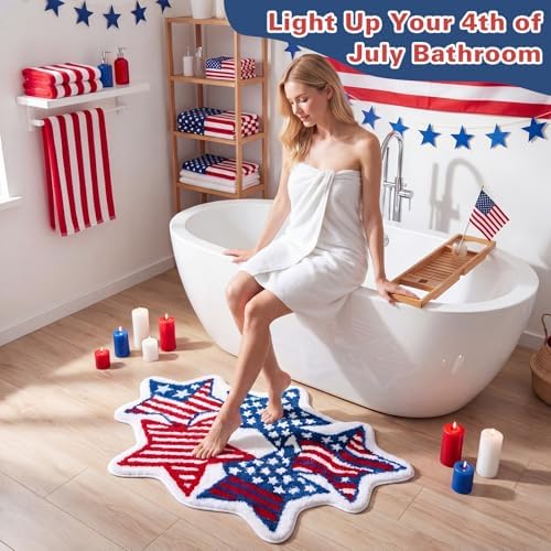 Capoda 1 Pcs Patriotic Bathroom Rug 24 x 35 Inch American Flag Bath Mat - Image 4