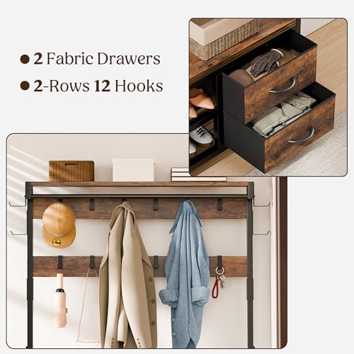 Lulive Coat Rack, 39.4” Hall Tree - Image 7