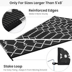 Smiry Outdoor Rug 6x9 ft Waterproof Reversible Boho Mat - Image 4