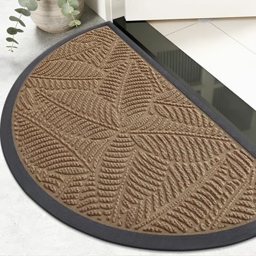 Colorxy Half Circle Waterproof Door Mat, Sturdy Rubber Doormat by Colorxy