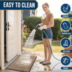 Smiry Front Door Mat Outside Entrance, Low Profile Rubber Doormat - Image 6