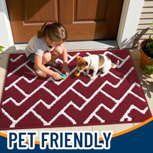 OLANLY Front Door Mat 32x20, Low-Profile Easy Clean Doormat - Image 6