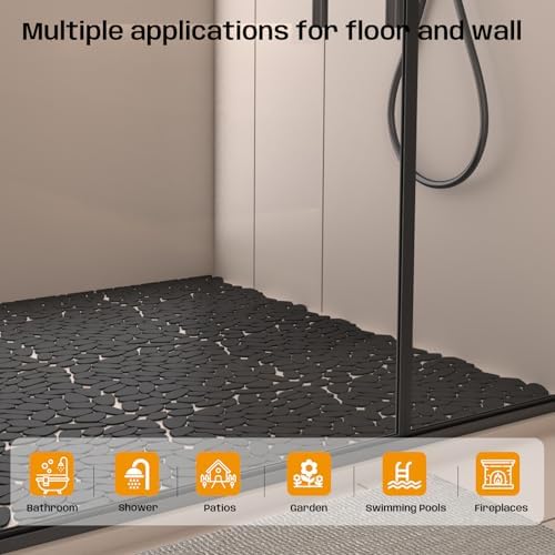 Black Pebble Tile for Shower Floor - Image 6