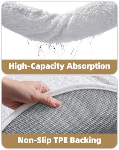 Color&Geometry Oval White Bathroom Rugs 42x24, Extra Soft Absorbent Microfiber - Image 7