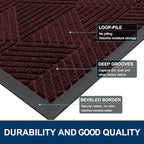 Smiry Front Door Mat Outside Entrance, Low Profile Rubber Doormat - Image 4