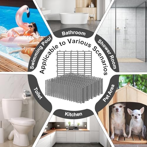 Breling 30 Pcs Interlocking Floor Drainage Tiles Rubber Mats 12" x 12" - Image 6