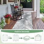 GENIMO Outdoor Rug, Waterproof Plastic Runner Rugs, 2.5'x8' Grey White - Image 6