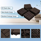 Domi Plastic Interlocking Deck Tiles, 9 Pieces One Pack, Dark Brown - Image 3