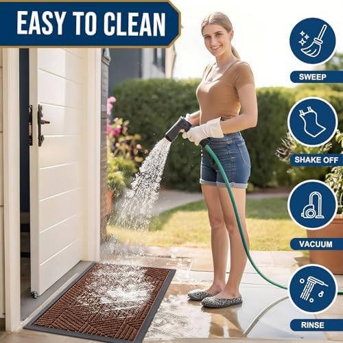 Smiry Front Door Mat Outside Entrance, Low Profile Rubber Doormat - Image 6
