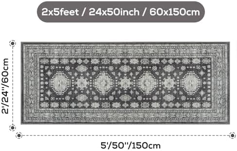 2x5 Runner Rug Washable Non Slip Small Mat - Image 2