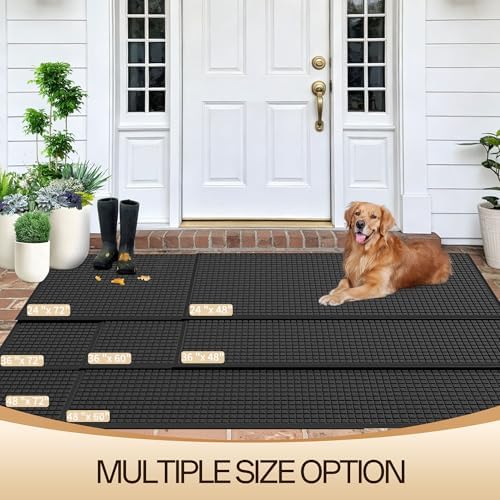 Amyracel Front Door Mat 4'x6', Heavy Duty Waterproof Indoor Outdoor Doormat - Image 2