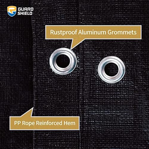 GUARD SHIELD Tarps Heavy Duty Waterproof 20x40 Feet Black Poly Tarp Cover - Image 4