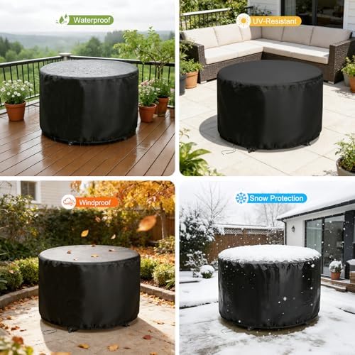 Round Patio Bar Height Table and Chair Cover - Image 6