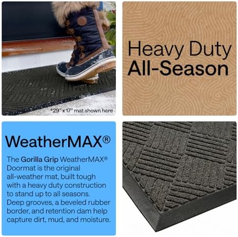 GORILLA GRIP WeatherMAX Door Mat, Indoor Outdoor Use - Image 3