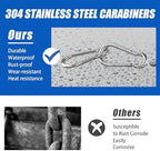 1pc 5.50 inch Large 304 Stainless Steel Carabiner Clip Hooks Spring Snap - Image 2