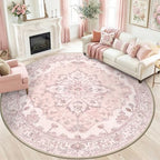 RELEANY Washable Area Rug, Round 8ft by RELEANY