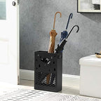SONGMICS Metal Umbrella Stand, Rectangular, Removable Drip Tray, 4 Hooks - Image 2